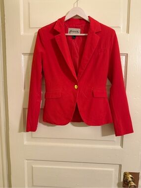 Women's Red Blazer Jacket - Tailored Fit